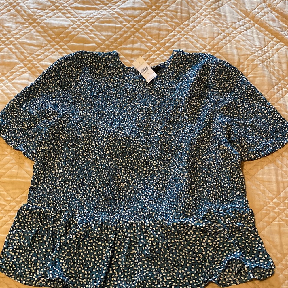NWT Ann Taylor Peplum dotted top